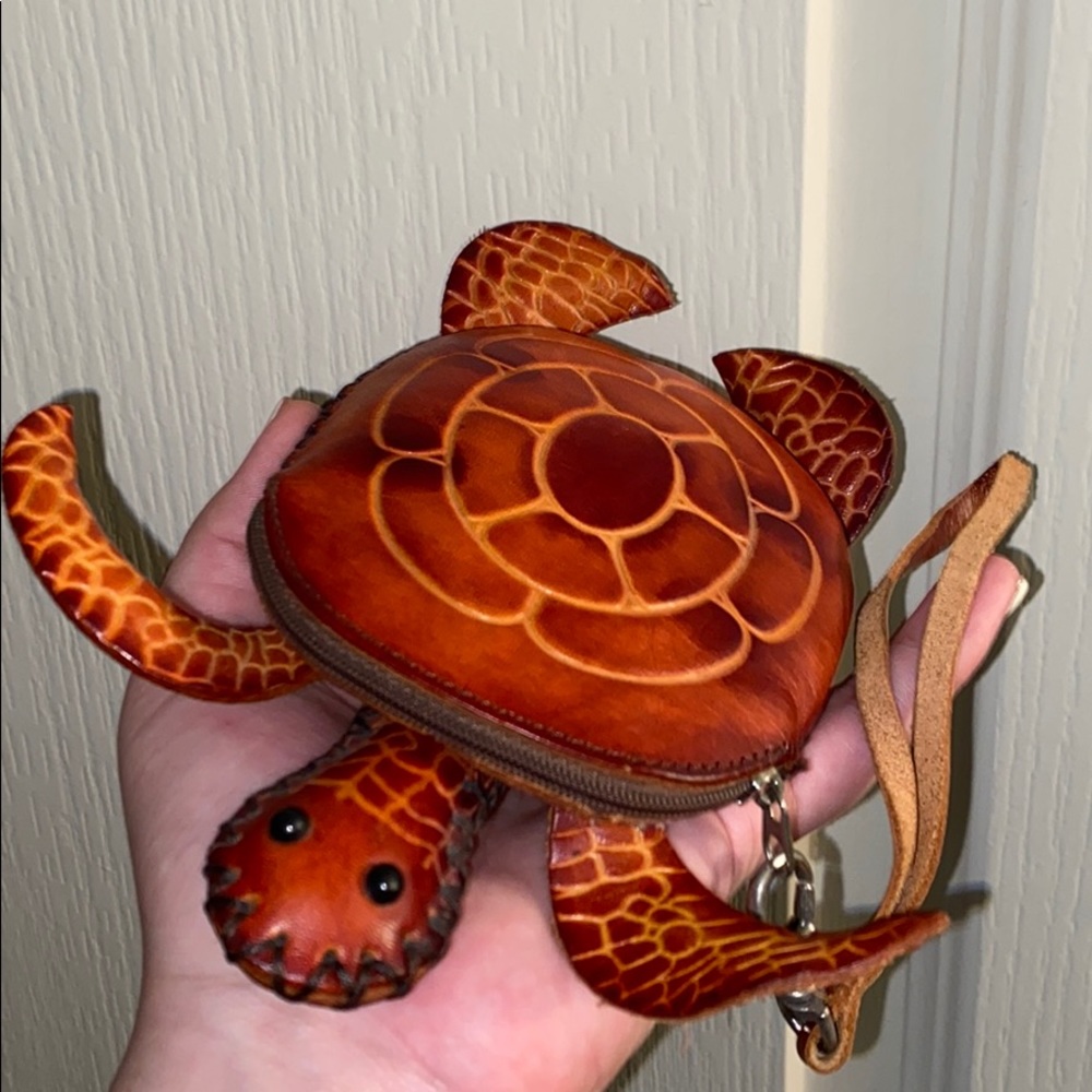 Turtle shaped coin purse/ wristlet